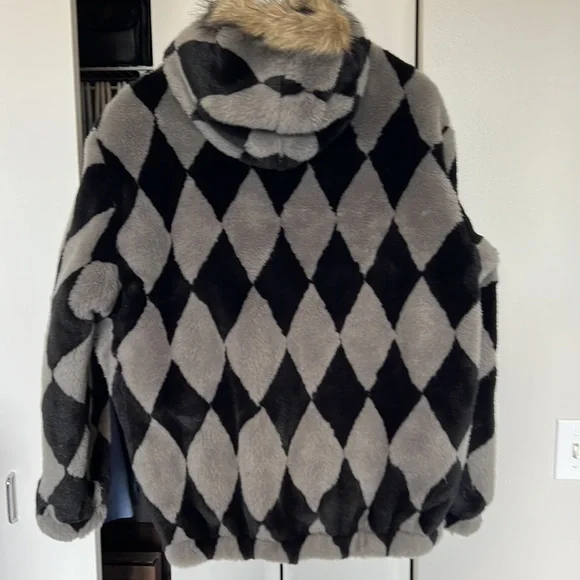 SUPREME DIAMOND FAUX FUR JACKET